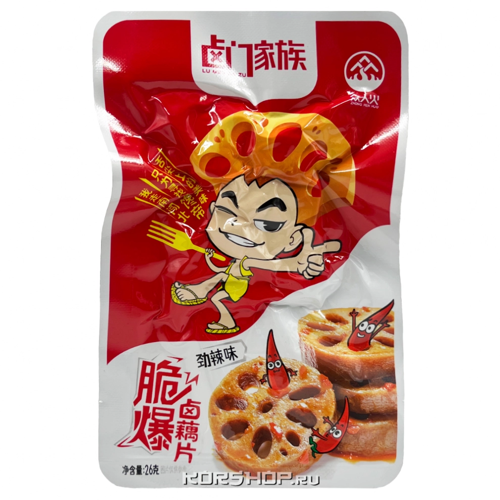 Хрустящие жареные ломтики корня лотоса острые Lumenjiazu, Китай, 26 г Хрустящие жареные ломтики корня лотоса острые Lumenjiazu, Китай, 26 г