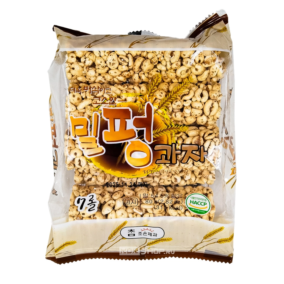 Хрустящие палочки из воздушных пшеничных зерен Тонгмилгвадя Crunchy Wheat Rolls Very Good Food, Корея, 80 г