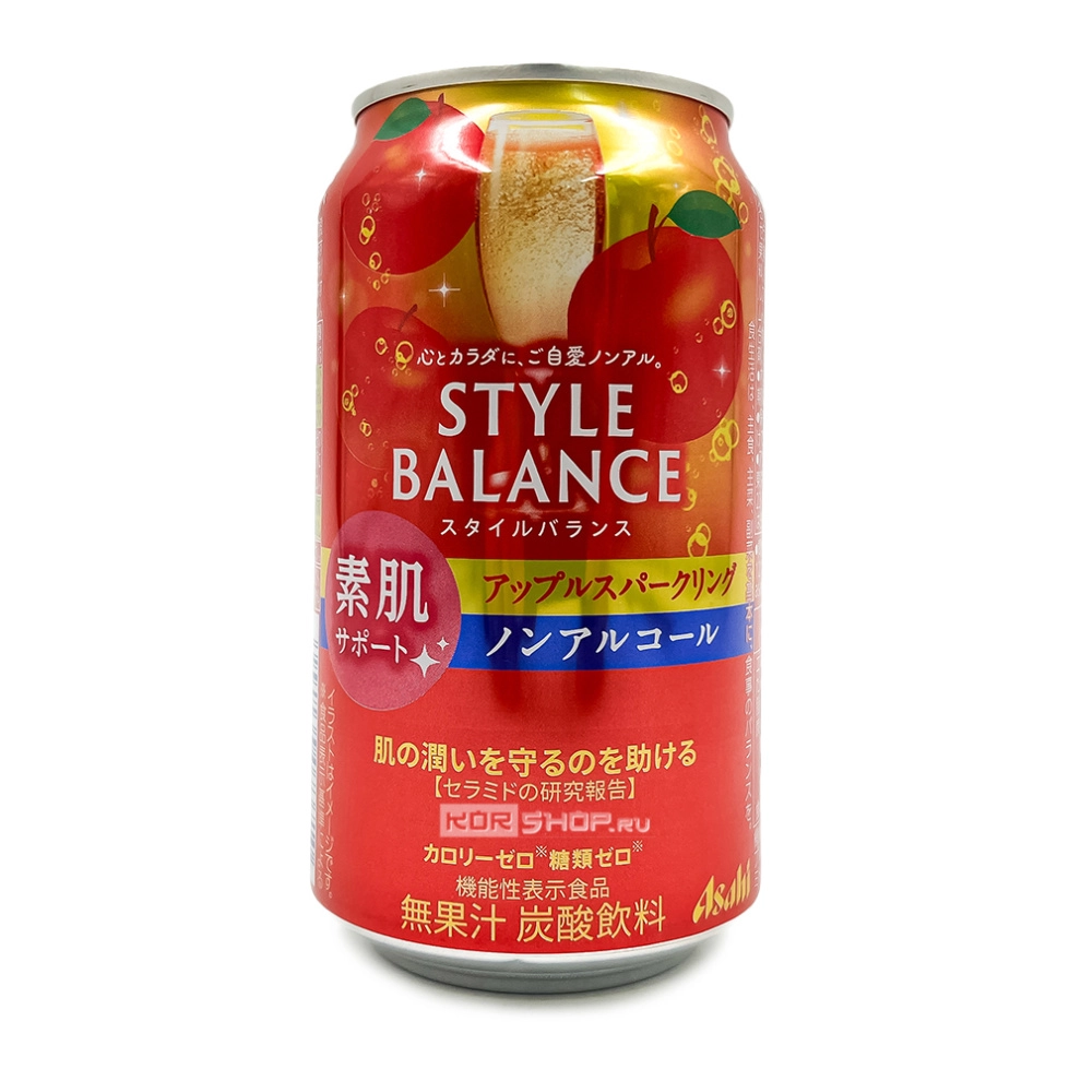 Напиток б/а газированный со вкусом «Яблочный спарклинг» Style Balance Asahi, Япония, 350 мл Напиток б/а газированный со вкусом «Яблочный спарклинг» Style Balance Asahi, Япония, 350 мл