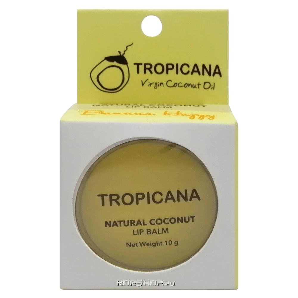 Бальзам для губ с кокосовым маслом "Банановое счастье" Tropicana, Таиланд, 10 г Бальзам для губ с кокосовым маслом "Банановое счастье" Tropicana, Таиланд, 10 г