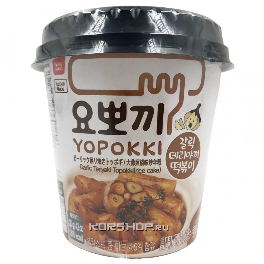 Рисовые палочки Токпокки в соусе Терияки с чесноком (стакан) Garlic Teriyaki Yopokki, Корея, 120 г Рисовые палочки Токпокки в соусе Терияки с чесноком (стакан) Garlic Teriyaki Yopokki, Корея, 120 г