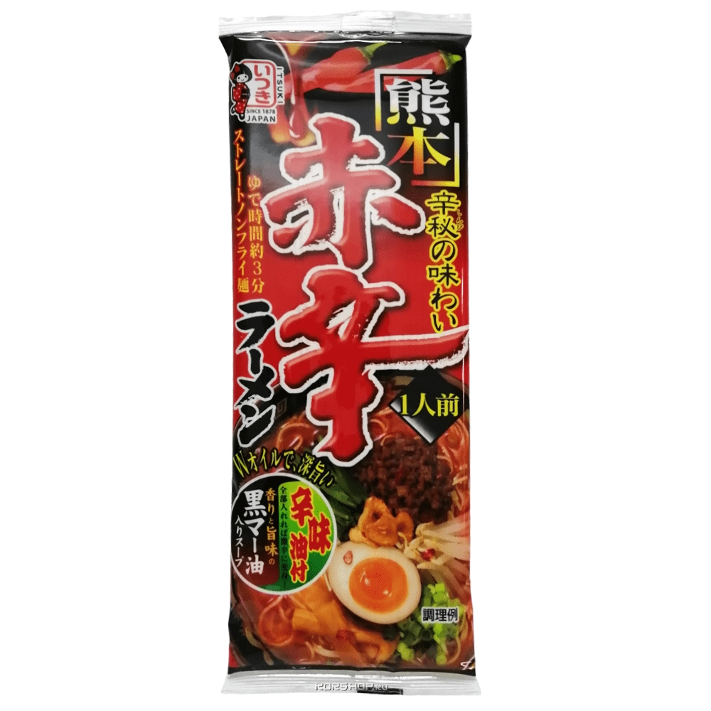 Рамен с острым куриным бульоном Itsuki Kumamoto Akakara (2 порции), Япония, 120 г Рамен с острым куриным бульоном Itsuki Kumamoto Akakara (2 порции), Япония, 120 г
