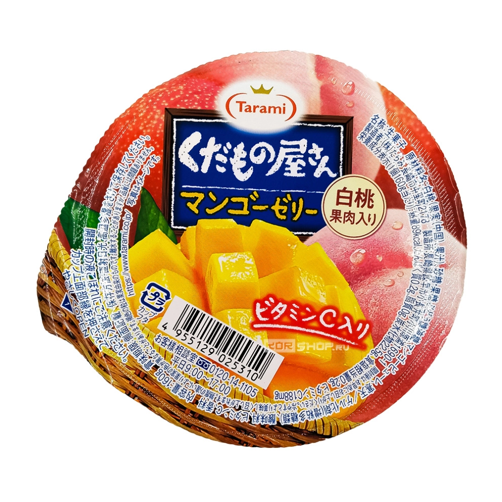 Желе с манго и мякотью белого персика Tarami, Япония, 160 г