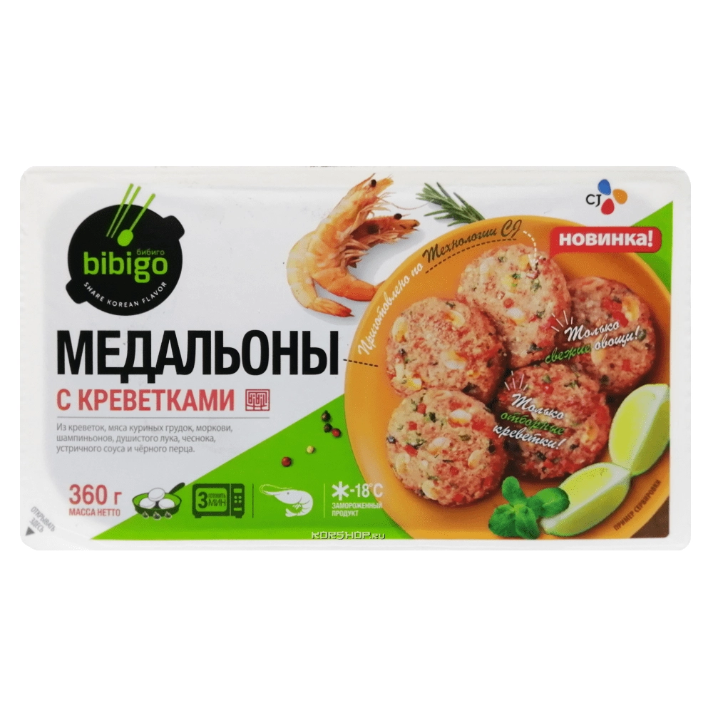 Медальоны куриные с креветками Bibigo Pop, 360 г Медальоны куриные с креветками Bibigo Pop, 360 г