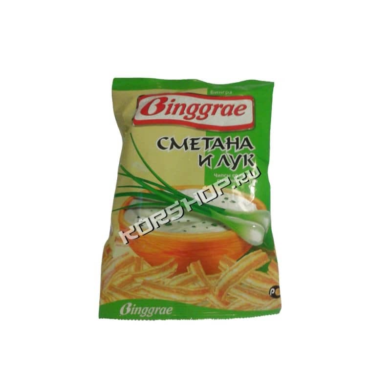 Корейские чипсы со вкусом сметаны и лука Бингрэ 40 г.