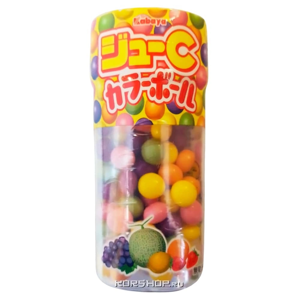 Разноцветное драже «Джу-С» 5 фруктовых вкусов Kabaya, Япония, 35 г