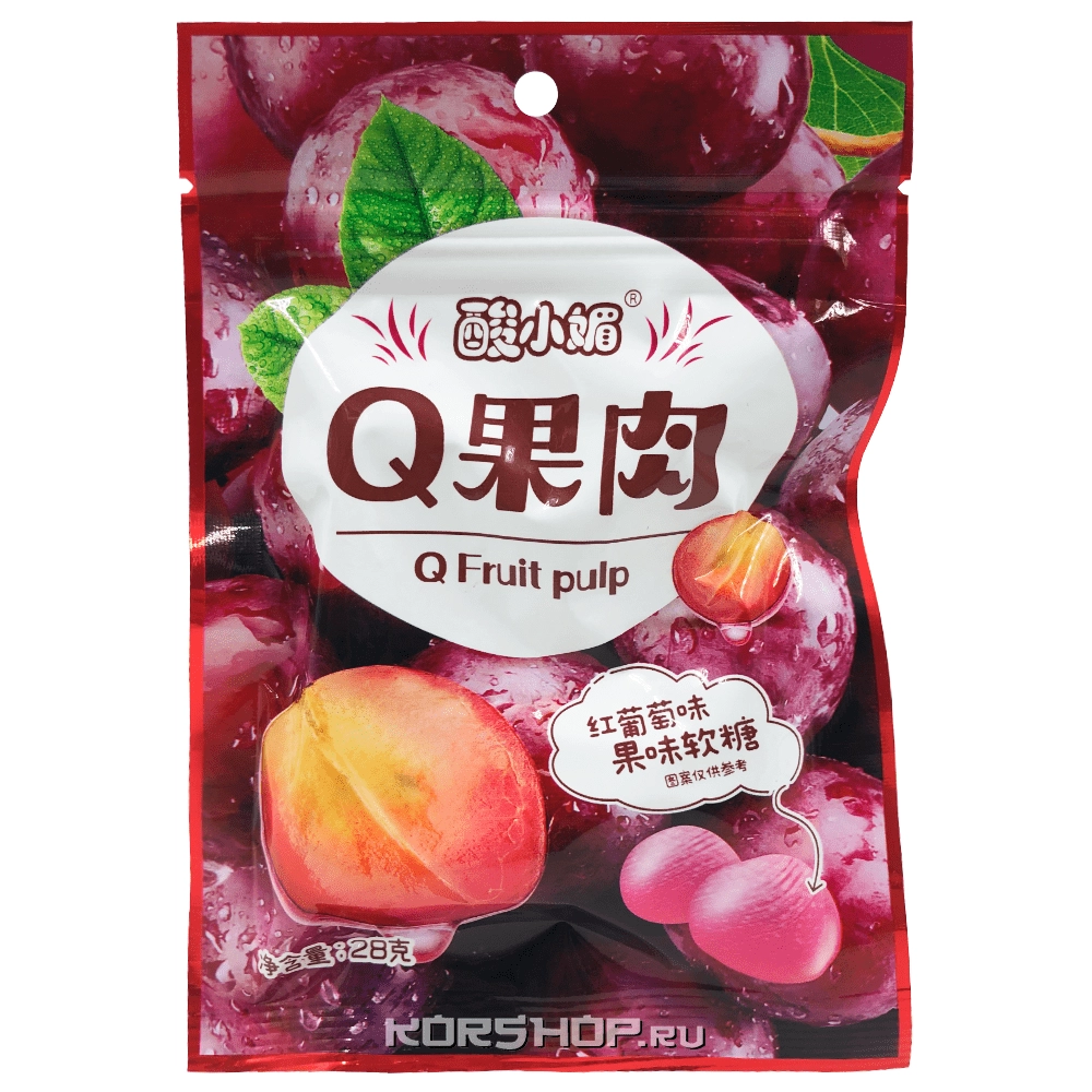 Мармелад со вкусом сливы Q Fruit Pulp, Китай, 28 г