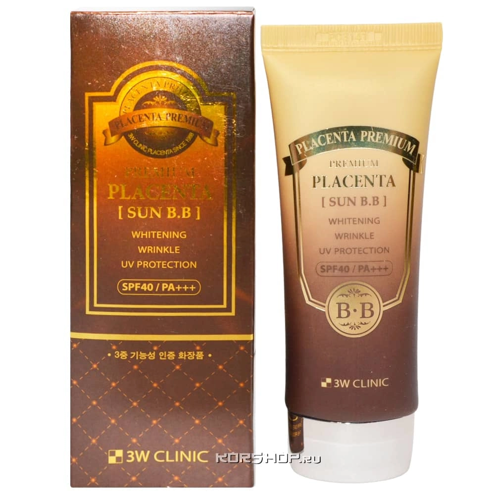 ВВ-крем с плацентой SPF40 PA+++ 3W Clinic, Корея, 70 мл.