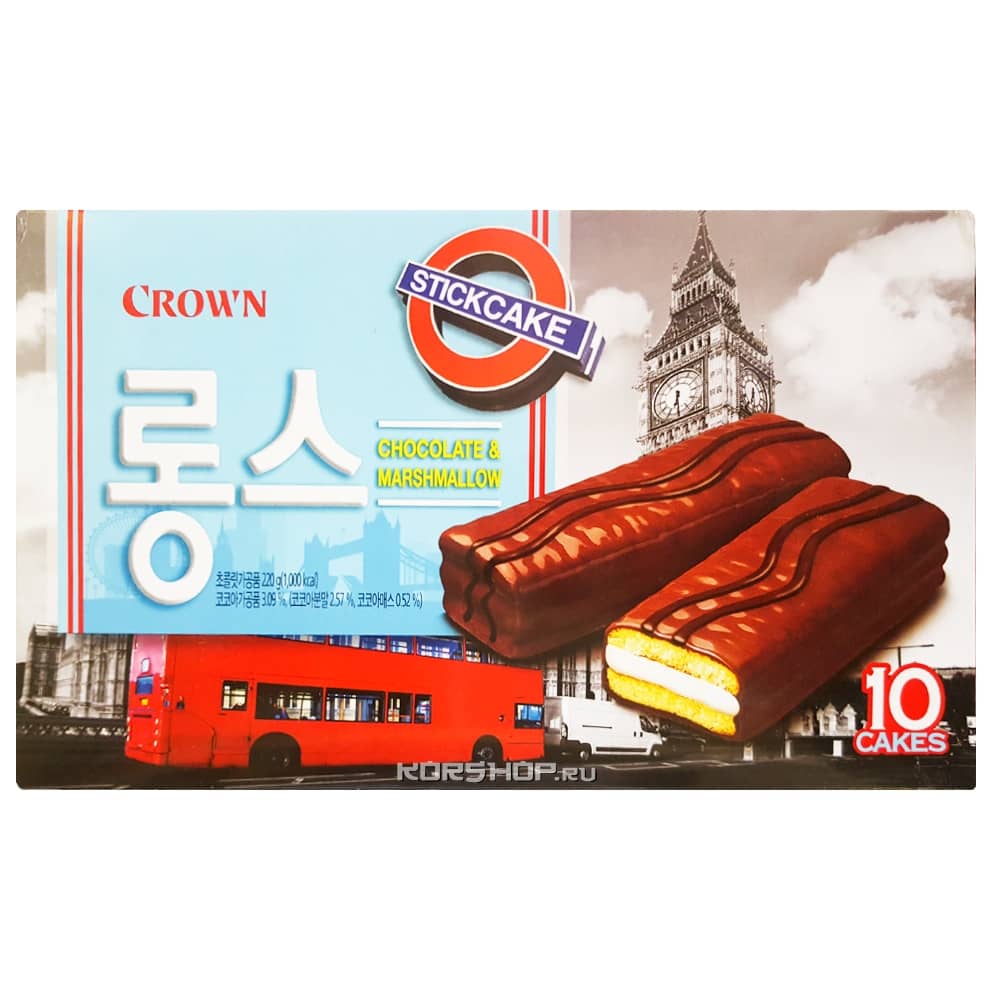 Бисквитные пирожные "Шоколад и маршмеллоу" LONX Crown, Корея, 220 г