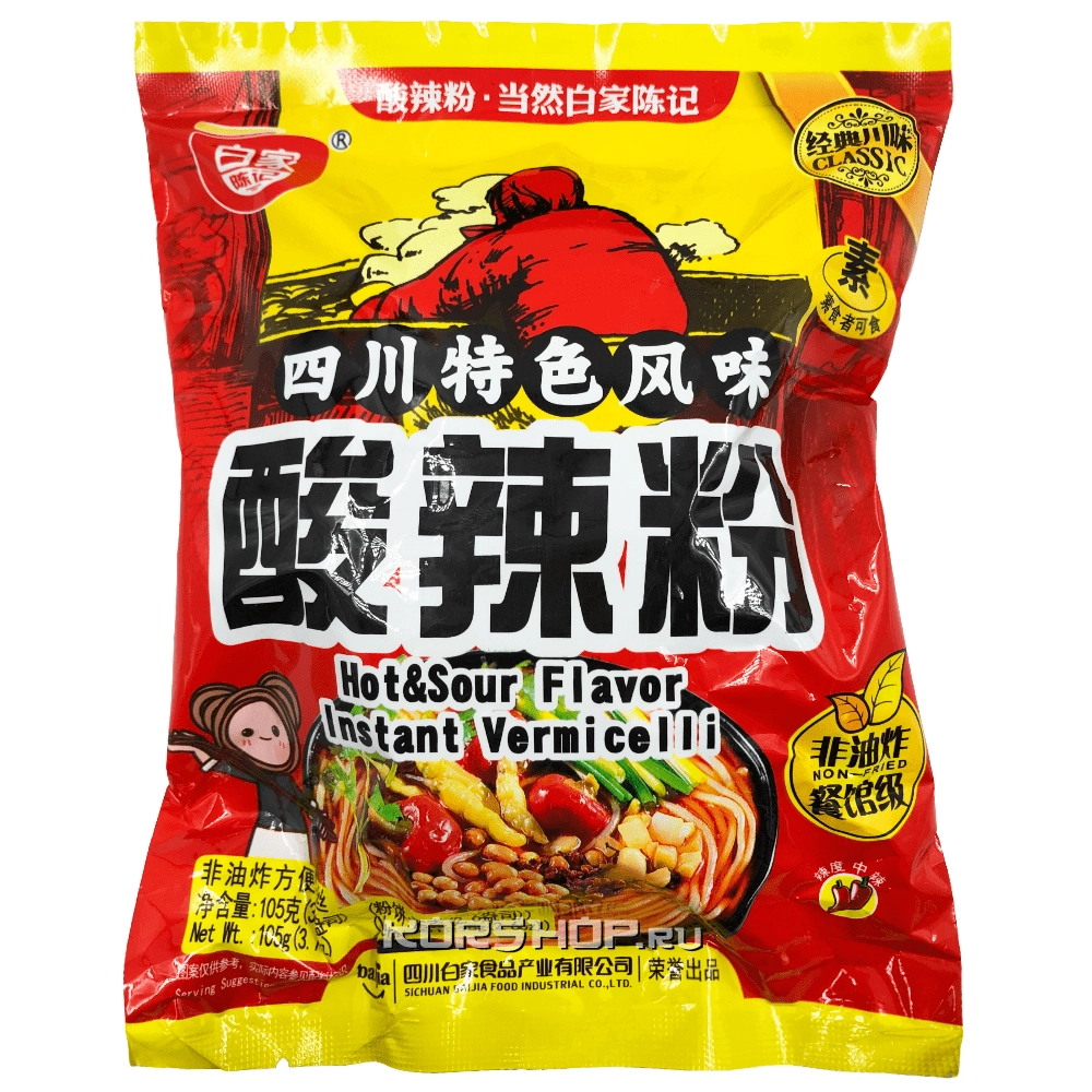 Кисло-острая рисовая лапша Chenji, Китай, 105 г Кисло-острая рисовая лапша Chenji, Китай, 105 г