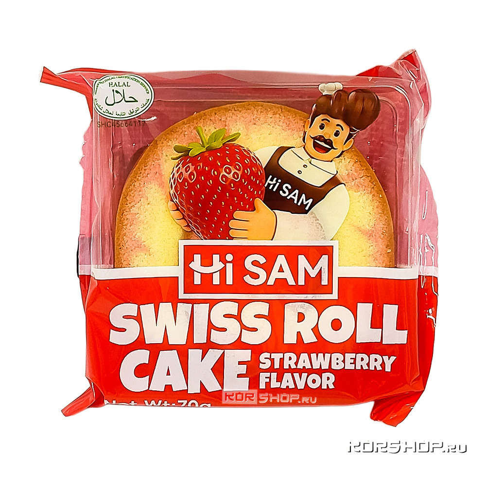 Бисквит-ролл со вкусом клубники «Привет, Сэм» / Hi Sam, Китай, 70 г