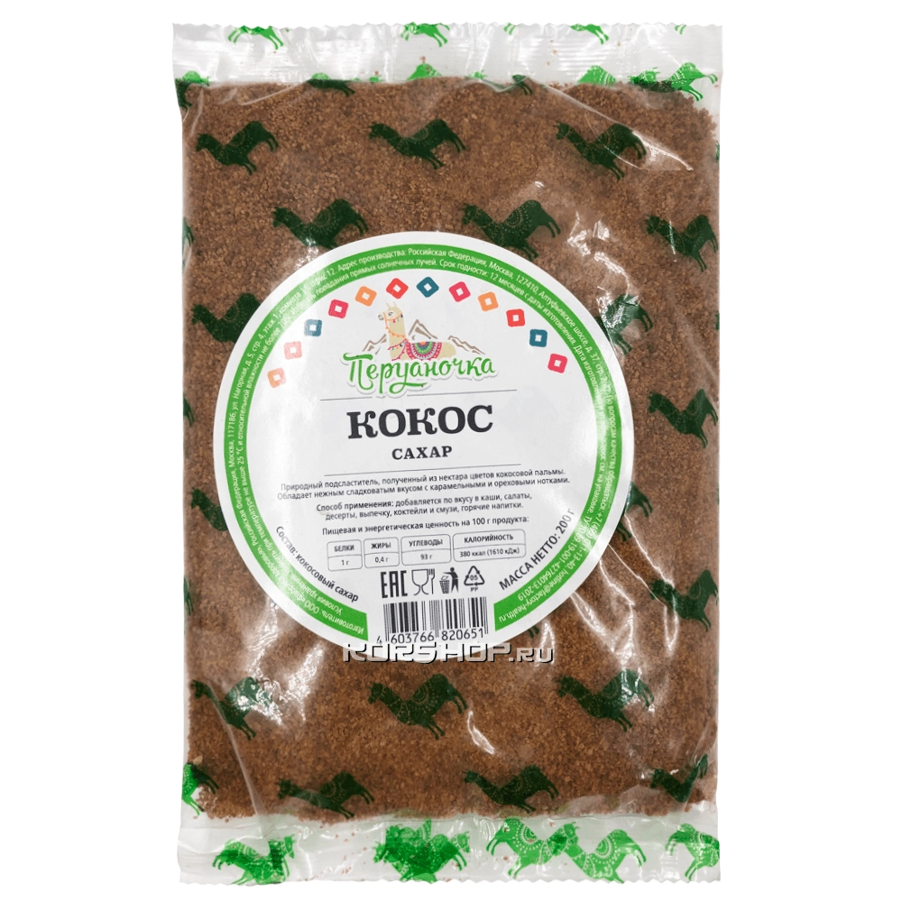 Кокосовый сахар "Перуаночка", 200 г