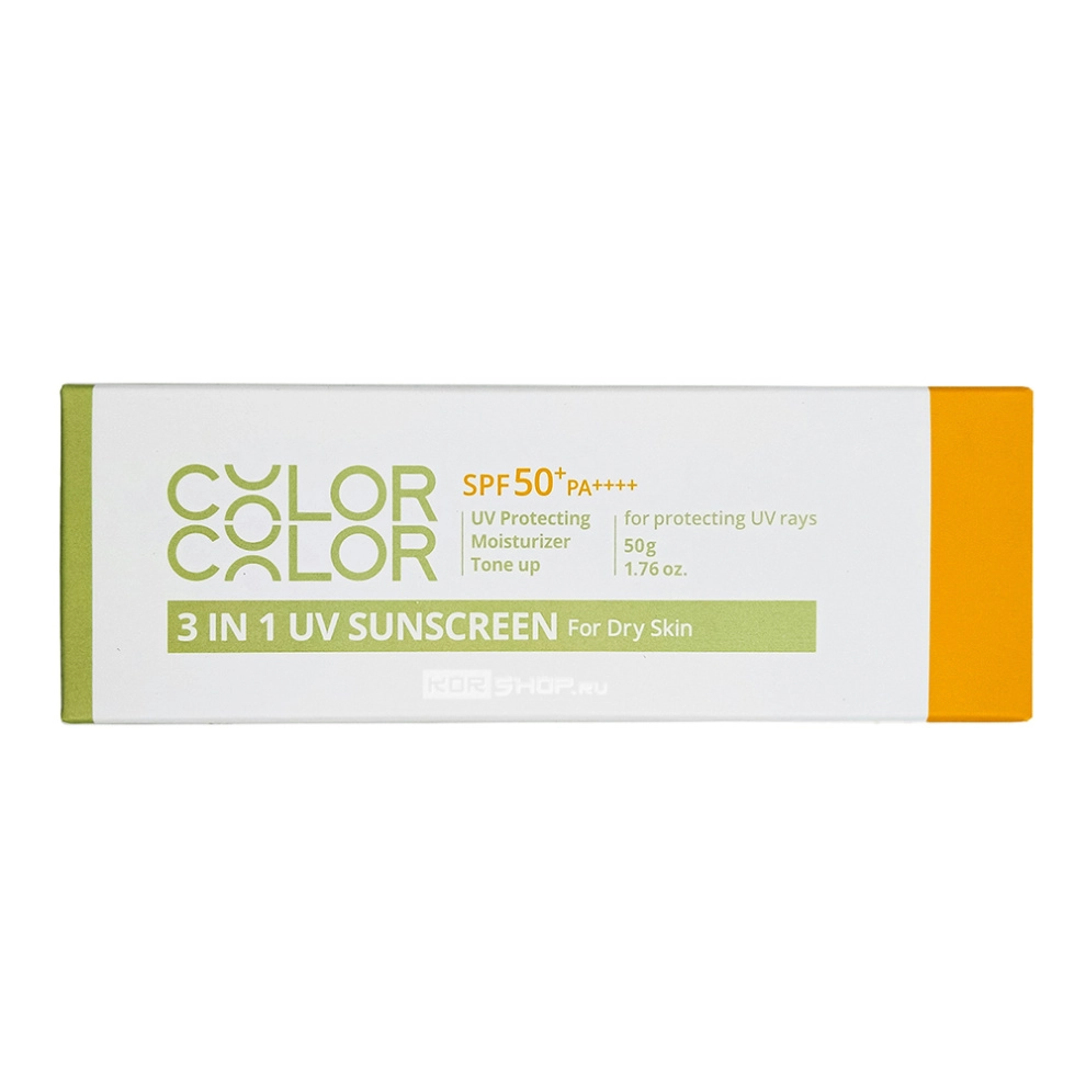Солнцезащитный крем для сухой кожи «3 в 1» SPF50+ PA++++ Color and Color Dermal, Корея, 50 г Солнцезащитный крем для сухой кожи «3 в 1» SPF50+ PA++++ Color and Color Dermal, Корея, 50 г