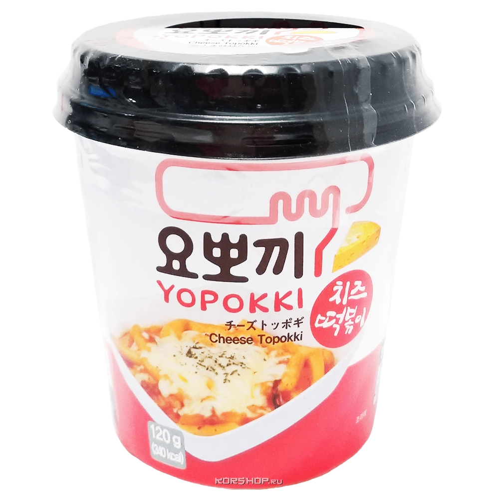 Рисовые палочки токпокки с сыром (стакан) Yopokki, Корея, 120 г Рисовые палочки токпокки с сыром (стакан) Yopokki, Корея, 120 г