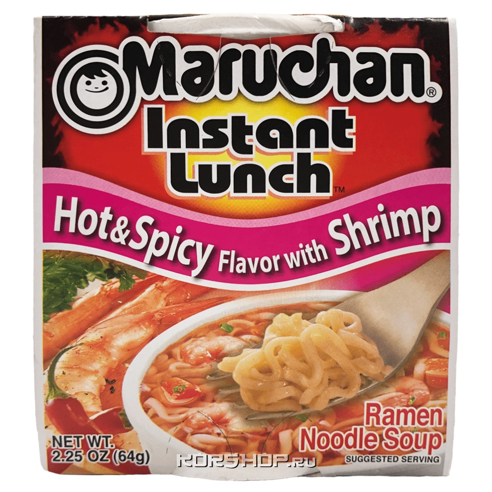 Лапша б/п со вкусом острой креветки Instant Lunch Maruchan, США, 64 г