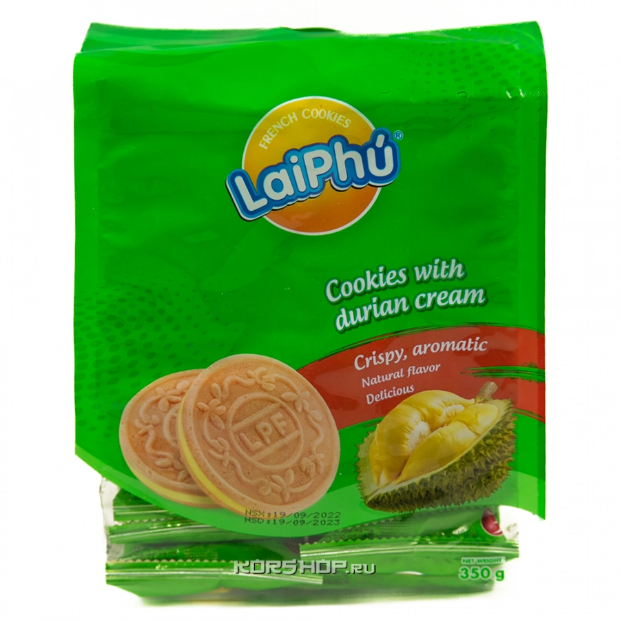 Печенье с кремом со вкусом дуриана Lai Phu, Вьетнам, 350 г ...