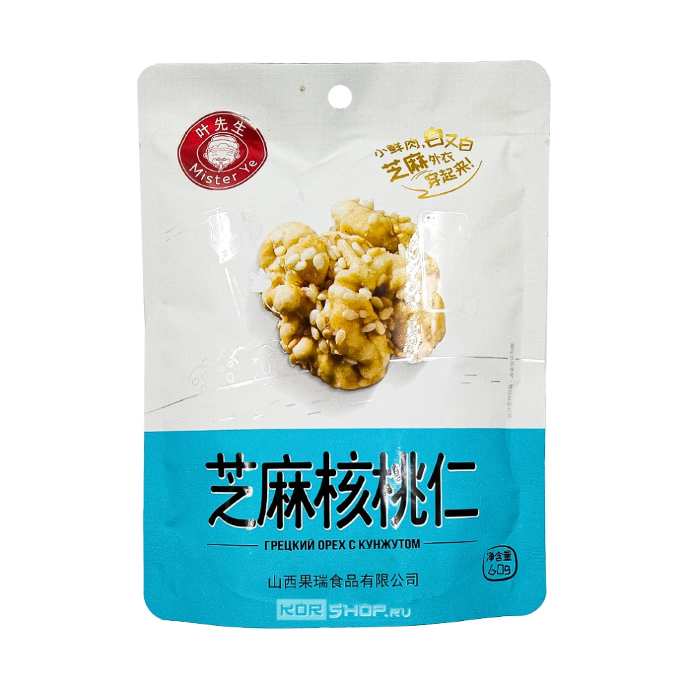Грецкие орехи с кунжутом Mister Ye, Китай, 60 г