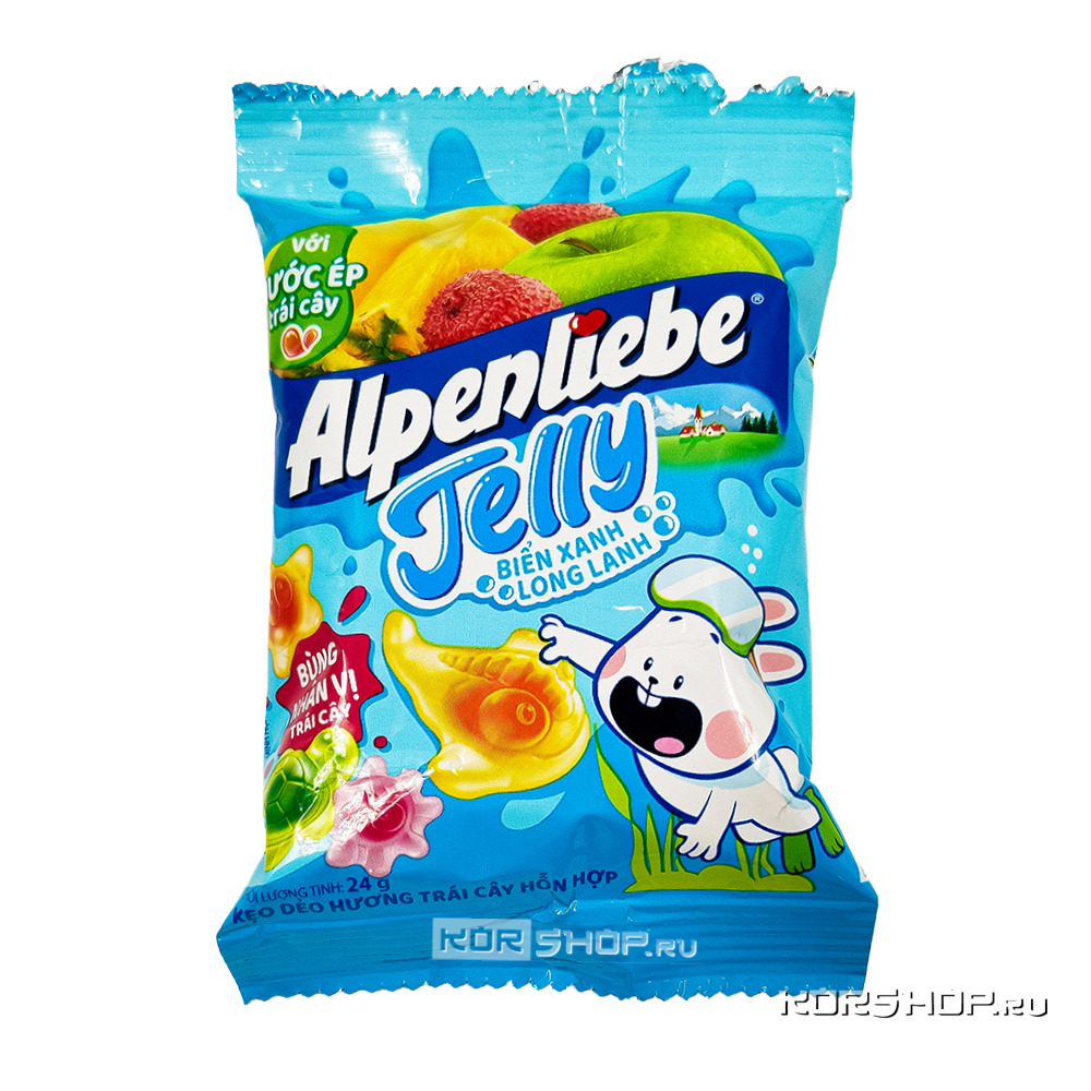Мягкие конфеты в форме морских животных с фруктовым вкусом Alpenliebe, Вьетнам, 24 г Мягкие конфеты в форме морских животных с фруктовым вкусом Alpenliebe, Вьетнам, 24 г