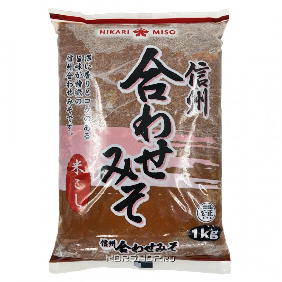Смешанная соевая Мисо паста Широ Авасе Hikari Miso, Япония, 1 кг