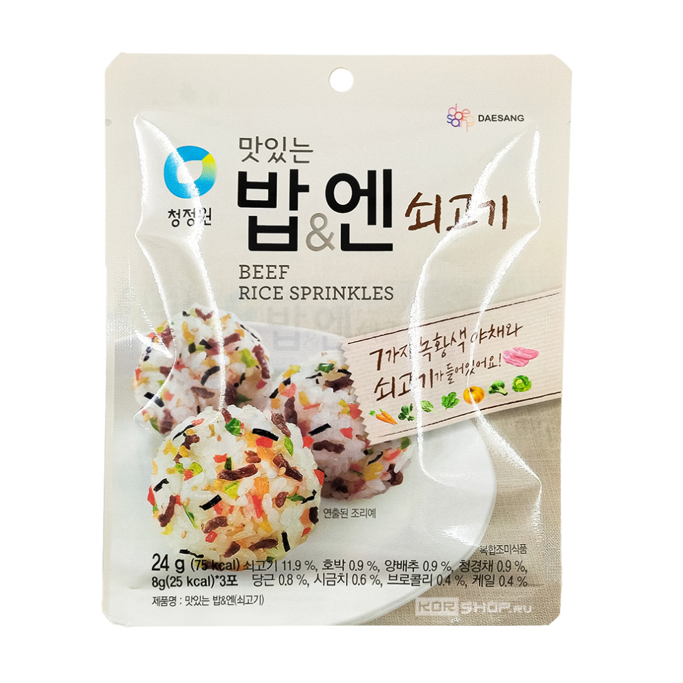 Приправа-посыпка со вкусом говядины Beef Rice Sprinkles Daesang, Корея, 24 г Приправа-посыпка со вкусом говядины Beef Rice Sprinkles Daesang, Корея, 24 г