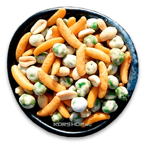 Японские снеки из гороха Васаби Эндо Тако Самурай, 900 г Японские снеки из гороха Васаби Эндо Тако Самурай, 900 г