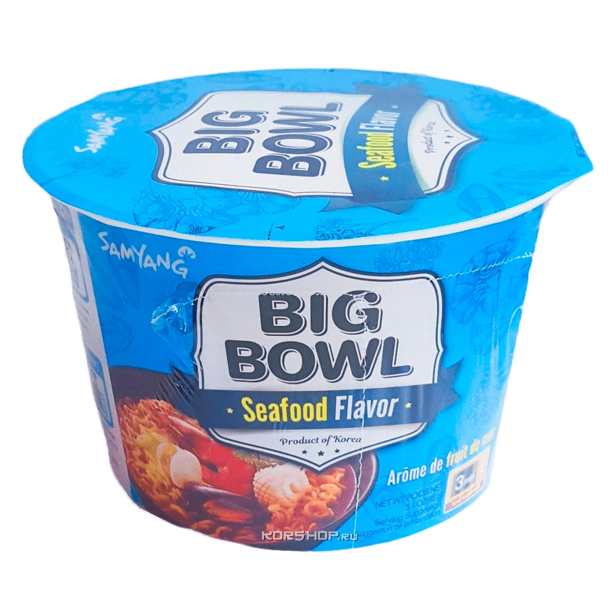 Лапша со вкусом морепродуктов Big Bowl Samyang, Корея, 95 г Лапша со вкусом морепродуктов Big Bowl Samyang, Корея, 95 г