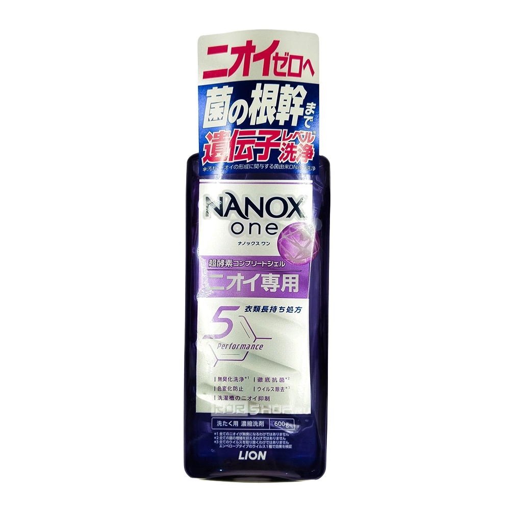 Гель для стирки от стойких запахов концентрированный Нанокс Ван (Nanox One) Lion, Япония, 600 г