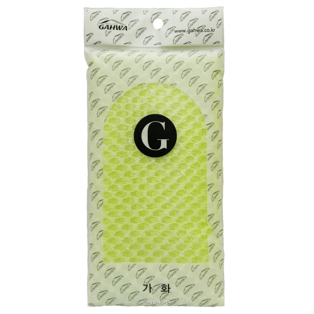 Сетчатая массажная мочалка желтая (27*95 см) Gahwa, Корея Сетчатая массажная мочалка желтая (27*95 см) Gahwa, Корея