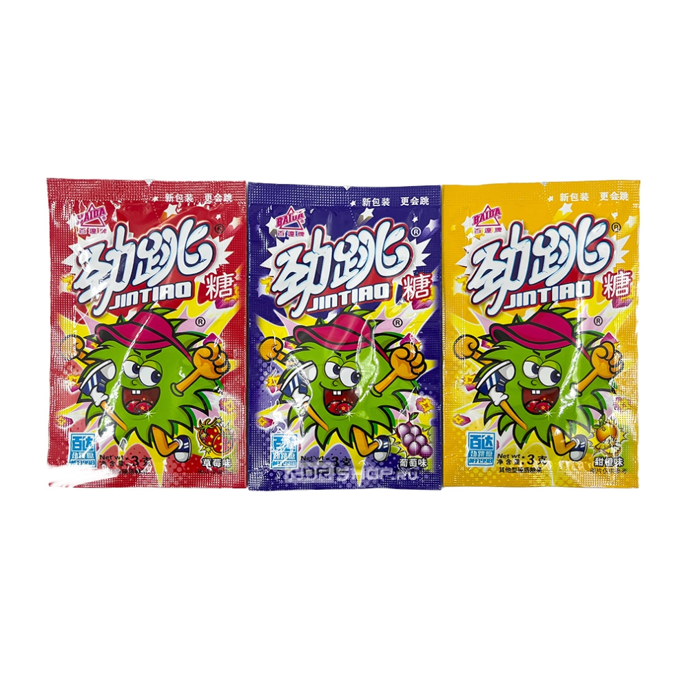 Шипучая конфета со вкусом винограда, клубники и апельсина (рандомный вкус) BaiDa, Китай, 3 г Шипучая конфета со вкусом винограда, клубники и апельсина (рандомный вкус) BaiDa, Китай, 3 г
