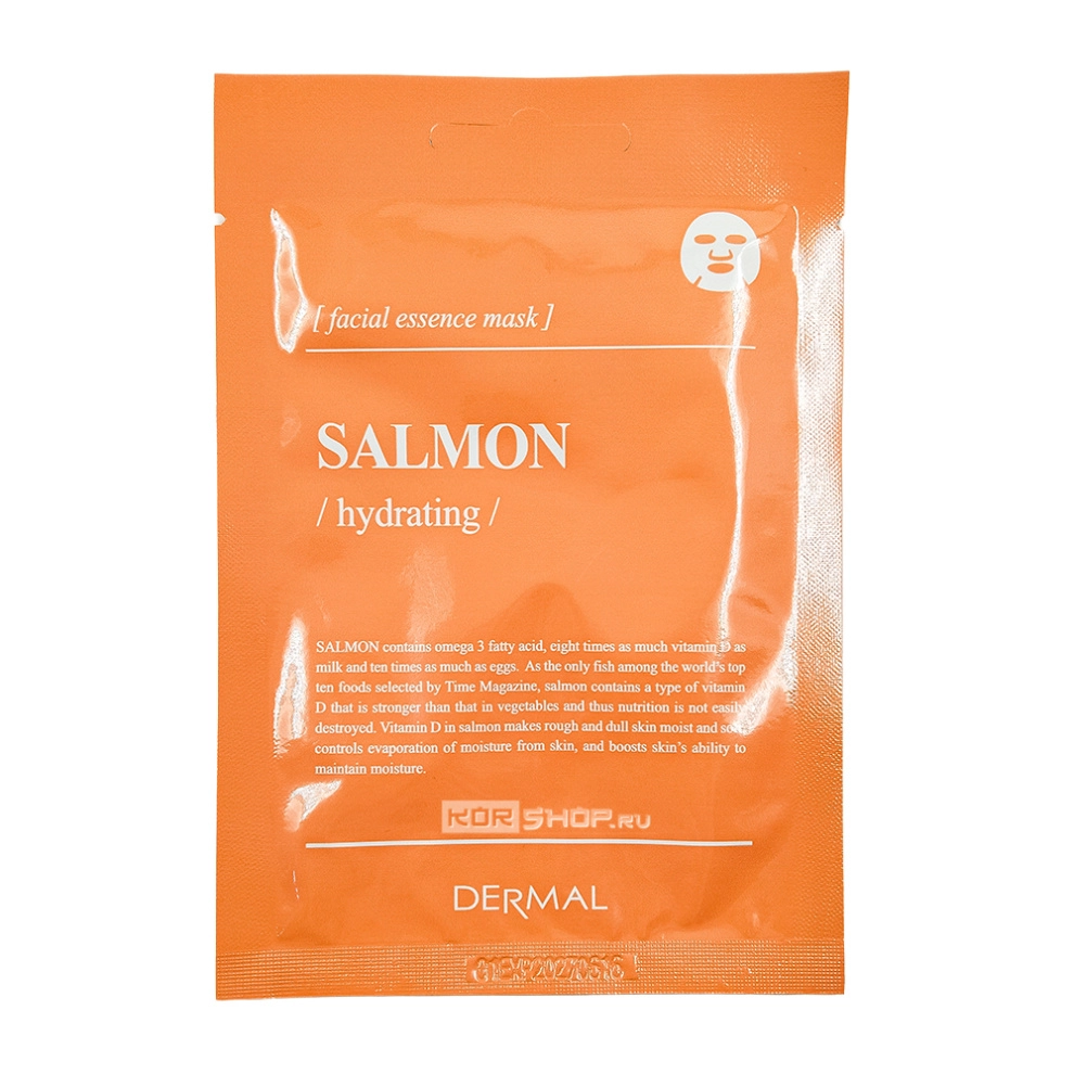 Увлажняющая маска с экстрактом икры лосося Salmon Hydrating Facial Essence Mask Dermal, Корея, 25 г