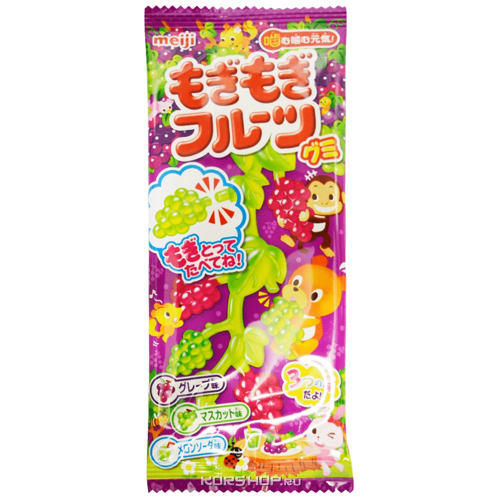 Жевательный мармелад со вкусом винограда Meiji, Япония, 22 г