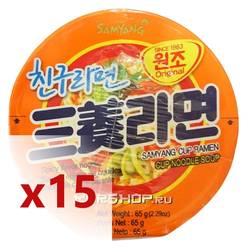 1 кор. Лапша быстрого приготовления Samyang (Spicy Flavor) (стакан), Корея (15шт *65 г) 1 кор. Лапша быстрого приготовления Samyang (Spicy Flavor) (стакан), Корея (15шт *65 г)
