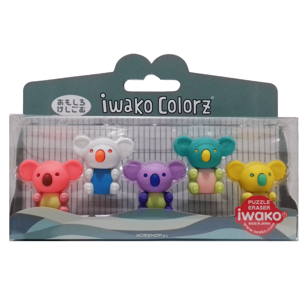 Набор цветных ластиков Коала Iwako, Япония Набор цветных ластиков Коала Iwako, Япония