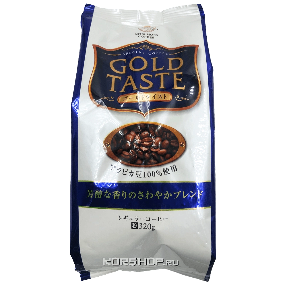 Молотый кофе Gold Taste с мягким вкусом Mitsumoto Coffee (MMC), Япония, 320 г Молотый кофе Gold Taste с мягким вкусом Mitsumoto Coffee (MMC), Япония, 320 г