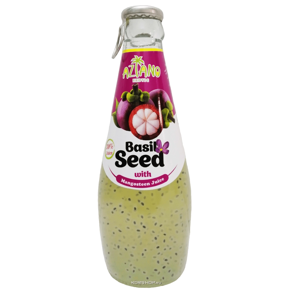 Нектар мангостина с семенами базилика Aziano, Вьетнам, 290 мл