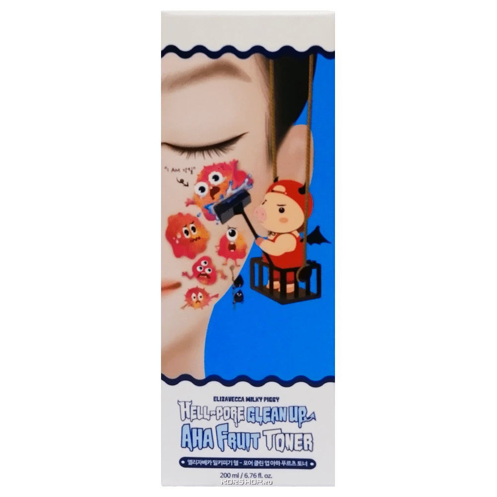 Тонер для лица Milky Piggy Hell Pore Clean Up Aha Fruit Toner Elizavecca, Корея, 200 мл Тонер для лица Milky Piggy Hell Pore Clean Up Aha Fruit Toner Elizavecca, Корея, 200 мл