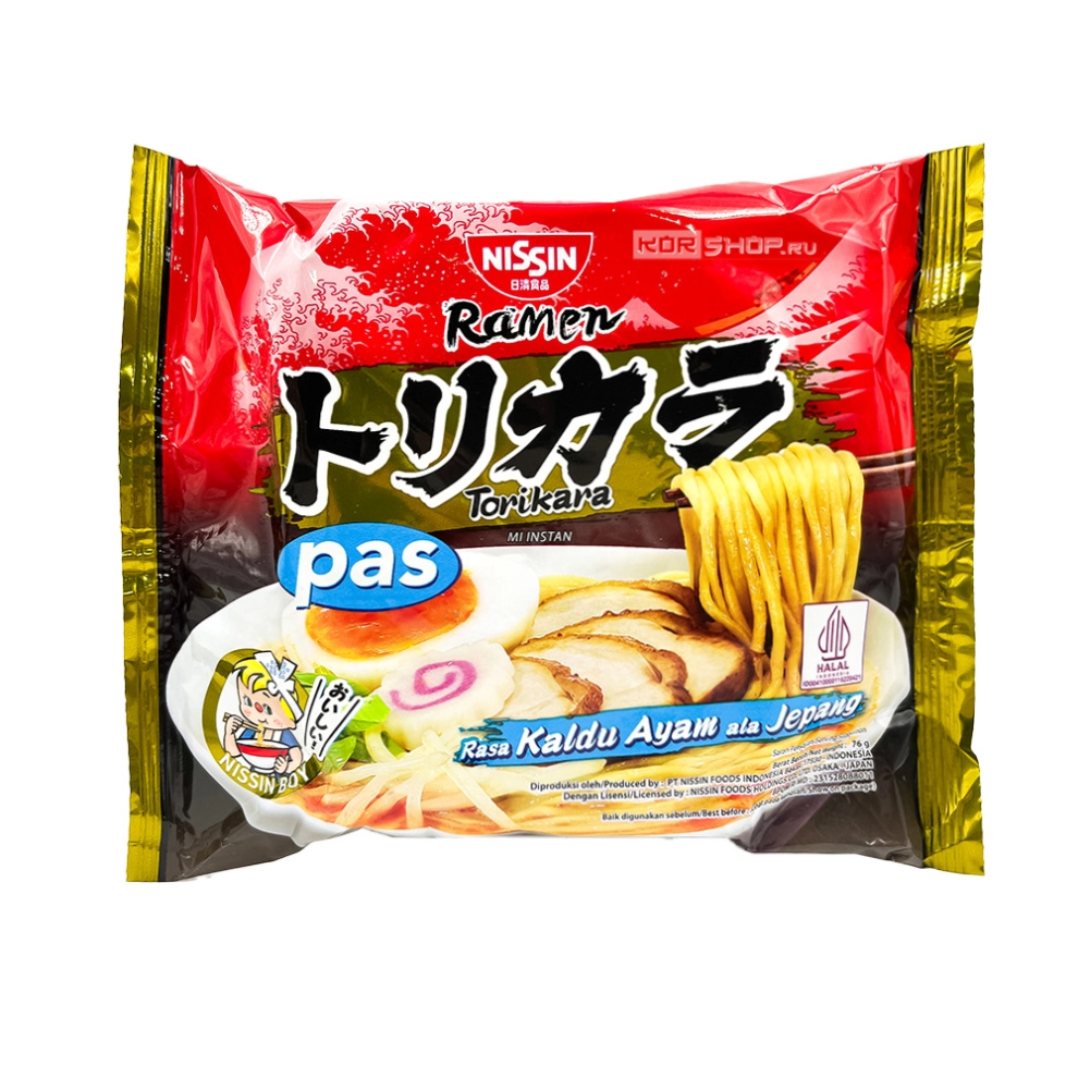 Лапша со вкусом курицы по-японски Торикара Japanese Style Torikara Nissin, Индонезия, 76 г