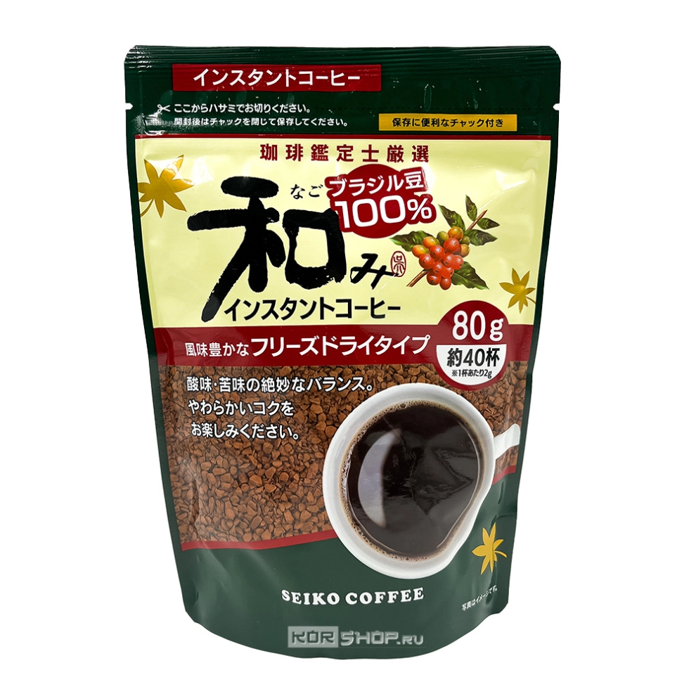 Растворимый кофе Nagomi Freeze-dry Seiko Coffee, Япония, 80 г Растворимый кофе Nagomi Freeze-dry Seiko Coffee, Япония, 80 г