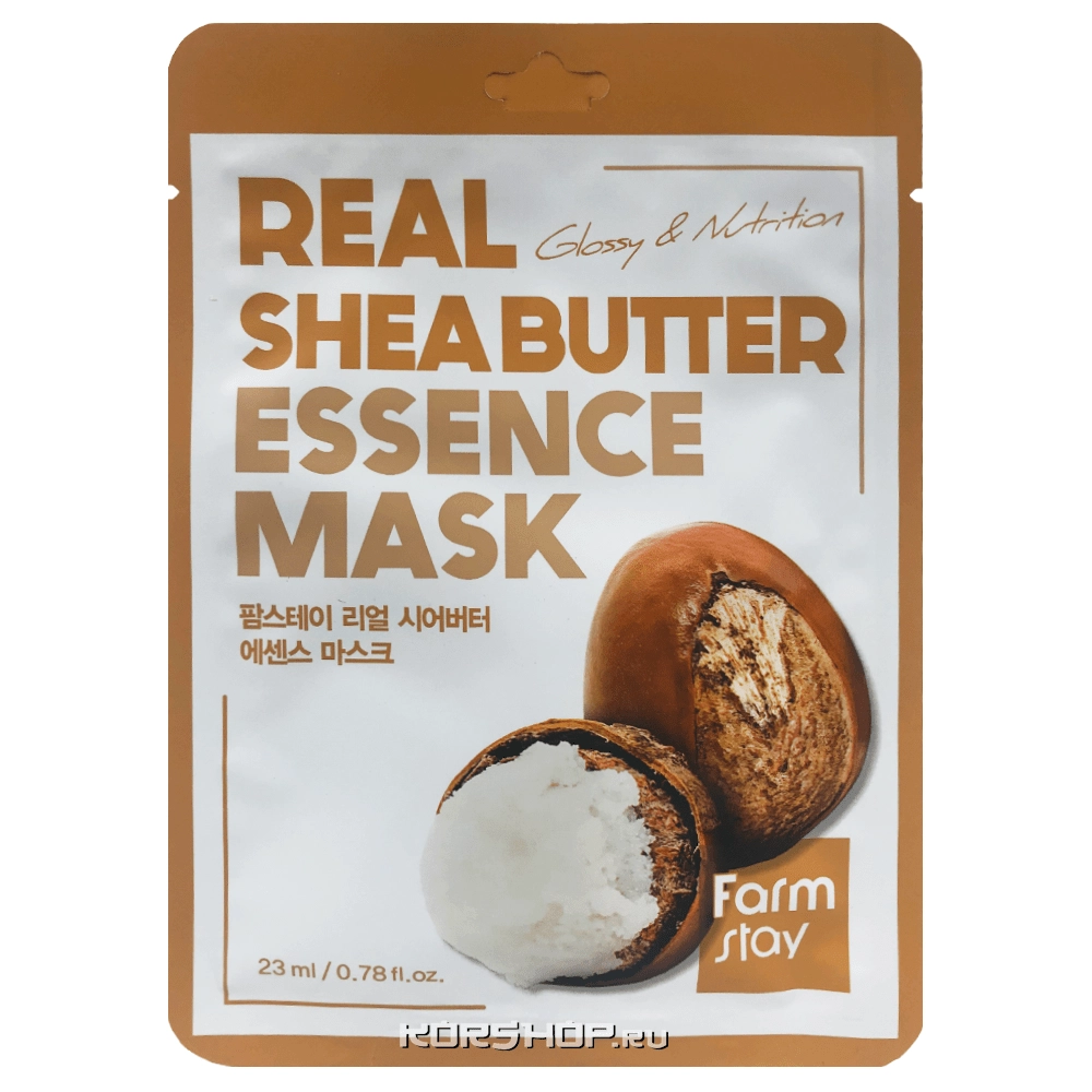 Тканевая маска для лица с маслом ши Real Shea Butter Essence Mask FarmStay, Корея, 23 мл Тканевая маска для лица с маслом ши Real Shea Butter Essence Mask FarmStay, Корея, 23 мл