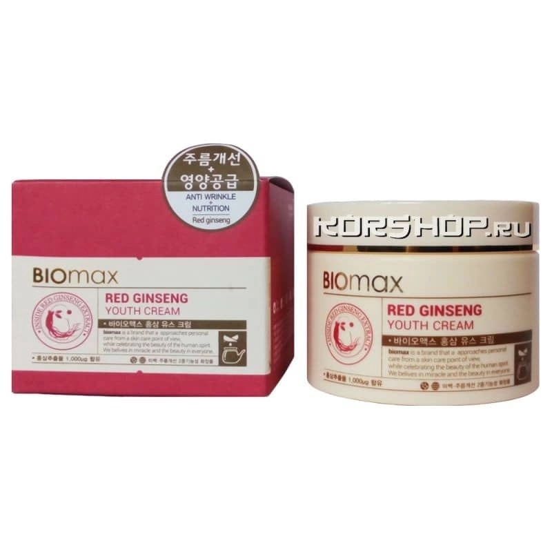 Омолаживающий крем BIOmax с экстрактом красного женьшеня, Корея, 100 мл