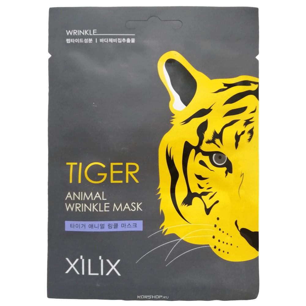 Разглаживающая морщины маска для лица Tiger Animal Dermal, Корея, 25 г