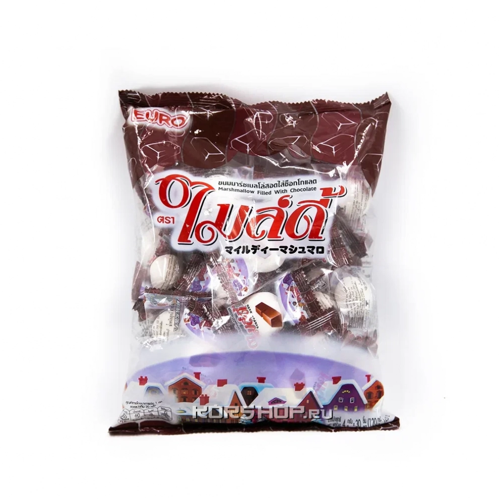 Маршмеллоу со вкусом шоколада Mildy, Таиланд, 120 г Маршмеллоу со вкусом шоколада Mildy, Таиланд, 120 г