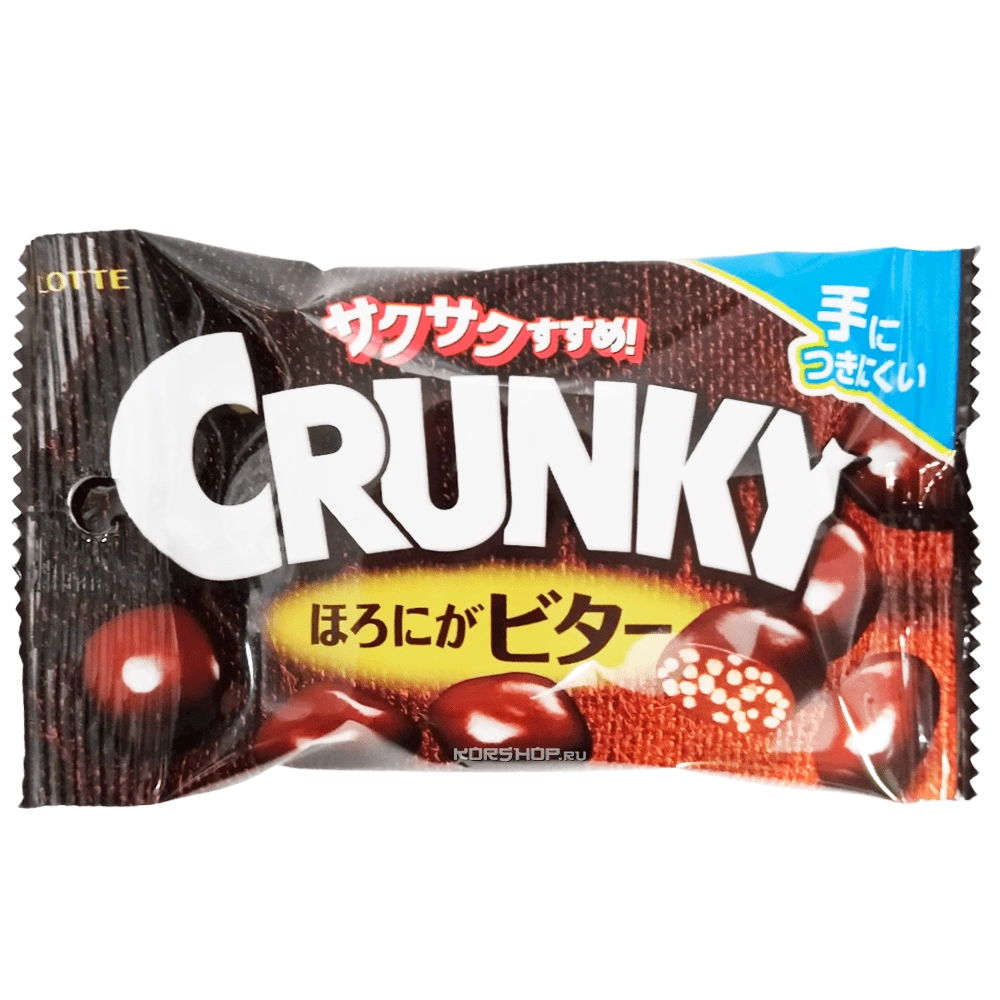 Хрустящие шарики с горьким шоколадом и миндальной пастой Crunky Pop Joy Bitter Chocolate Lotte, Япония, 32 г