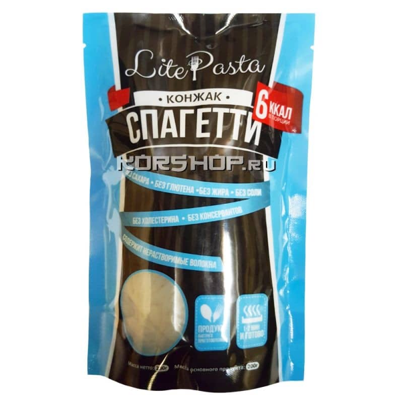 Низкокалорийная вермишель из конжака ширатаки Спагетти LitePasta, Китай, 280 г.