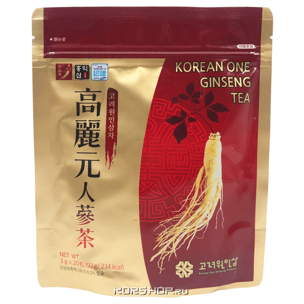 Корейский чай с женьшенем Korean One Ginseng Tea, 60 г