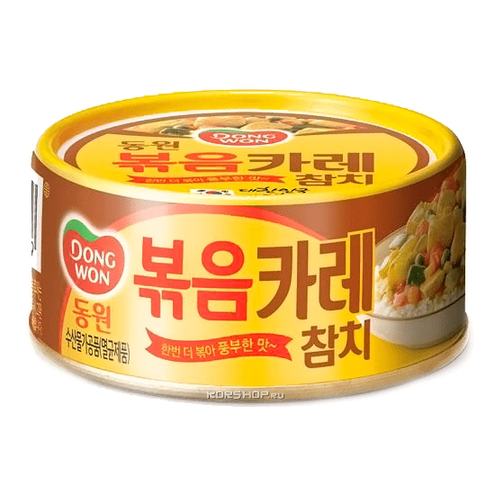 Консервированный тунец с овощами в соусе карри Dongwon, Корея, 100 г
