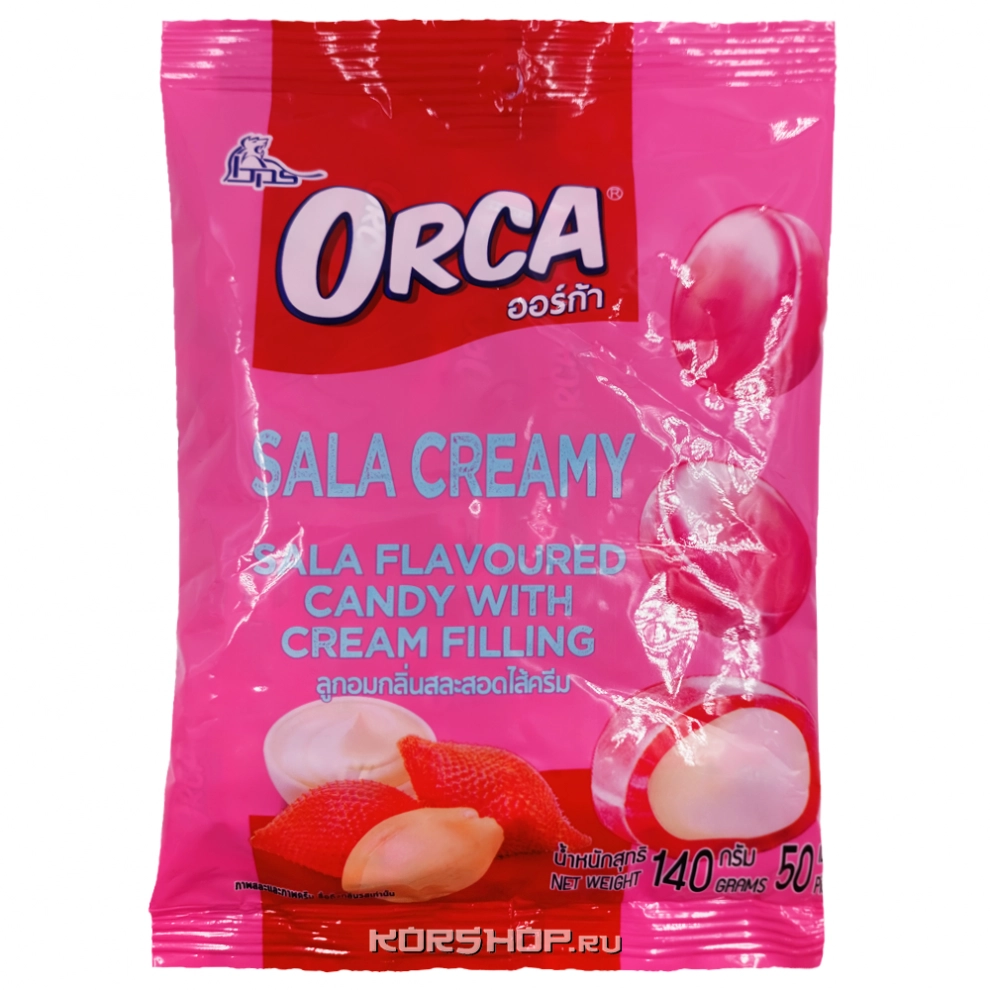 Карамельные конфеты со вкусом змеиного фрукта и сливочной начинкой Orca Boonprasert, Таиланд, 140 г Карамельные конфеты со вкусом змеиного фрукта и сливочной начинкой Orca Boonprasert, Таиланд, 140 г