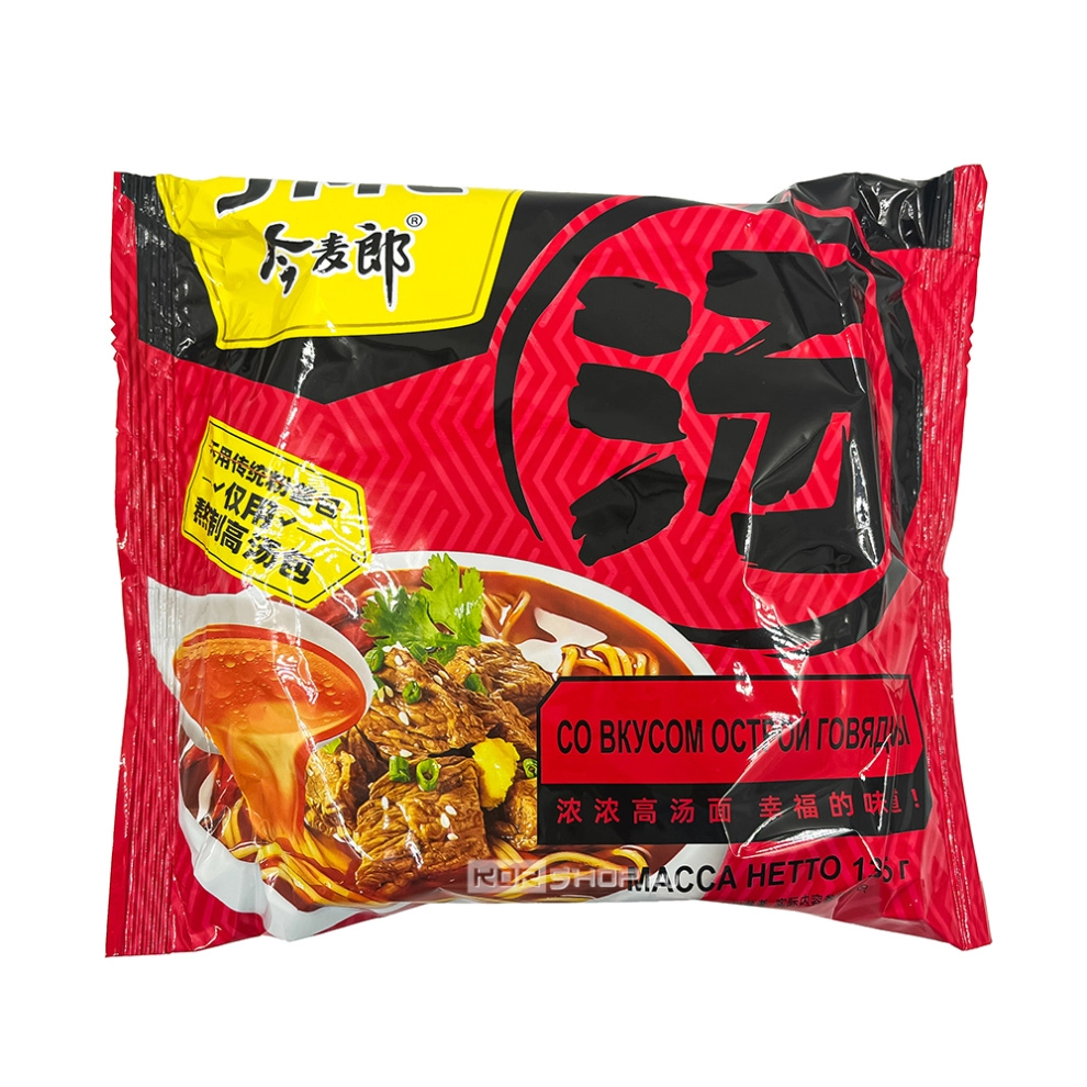 Лапша б/п со вкусом острой говядины JML (пакет), Китай, 135 г