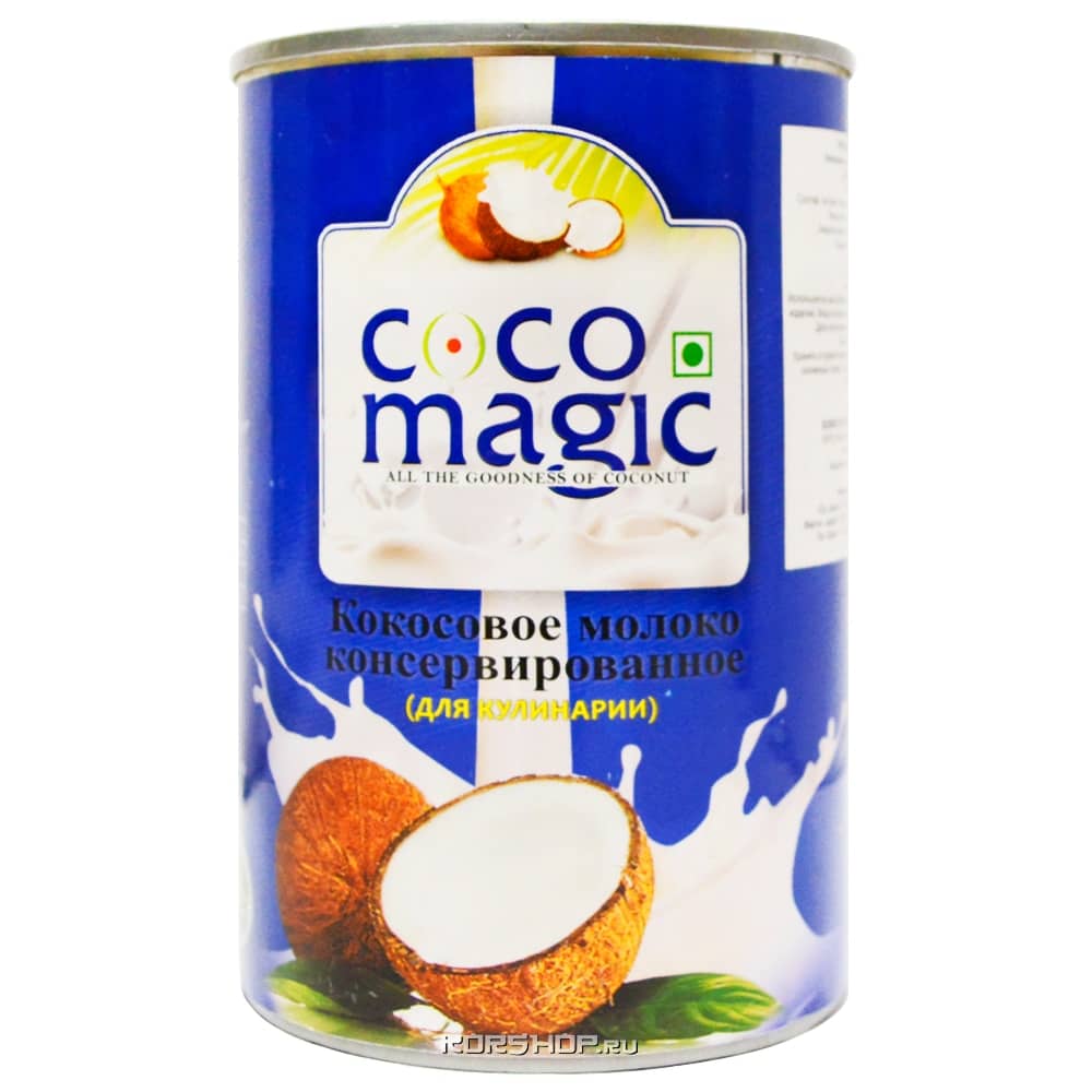 Консервированное кокосовое молоко Coco Magic (жирность 22%), Индия, 400 мл