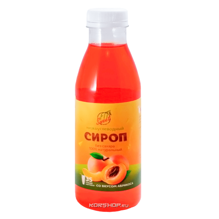 Низкокалорийный сироп со вкусом абрикоса Fit and Sweet, 525 г